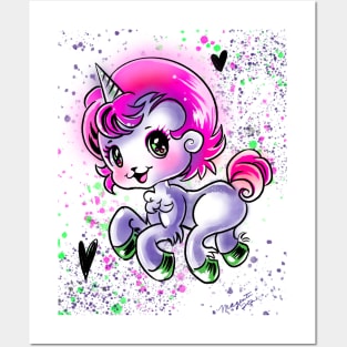 Unico The Baby Unicorn Kawaii Anime Posters and Art